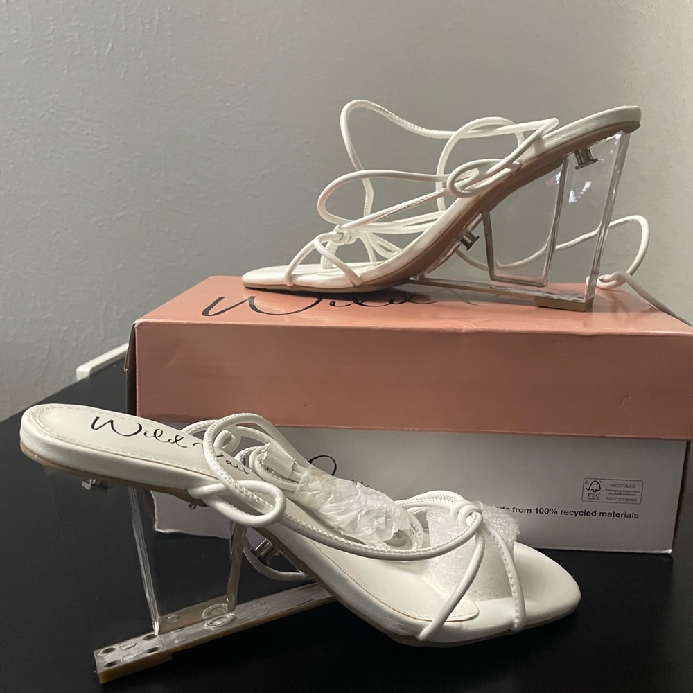 Wild Pair White Strappy Heels